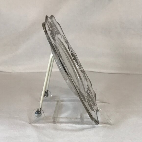 Vintage Silver Overlay Glass Embossed Fruits Service Plate - Picture 6 of 7